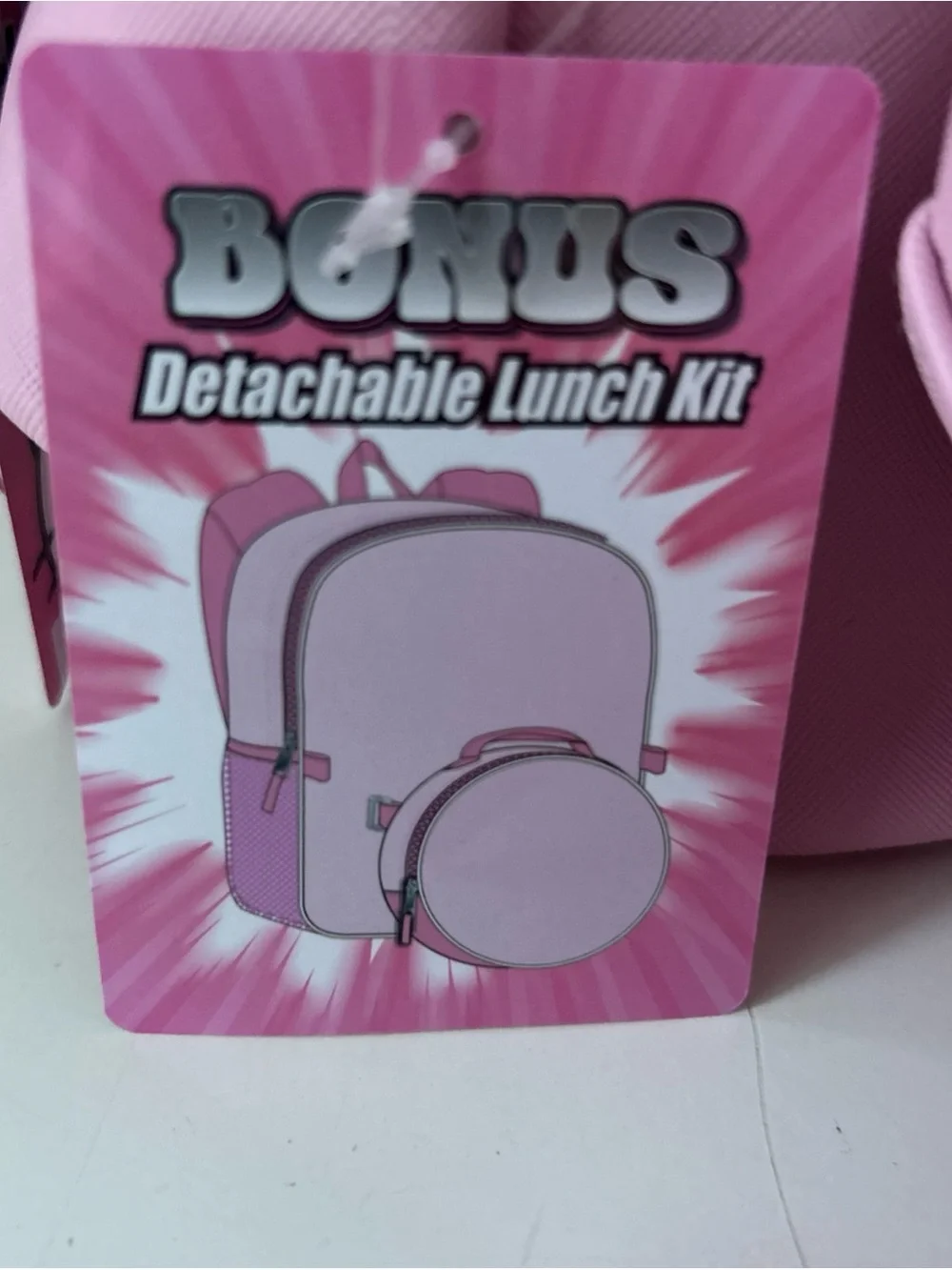 Hello Kitty Pink Kids Backpack with Front Face Lunch Bag NEW Back to School!